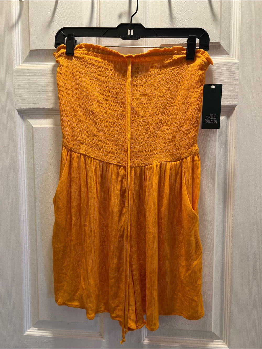 NWT Wild Fable Orange Strapless Smocked Romper